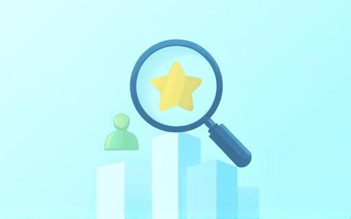 Illustration showing a star and magnifying glass, representing analysis and uncovering potential.