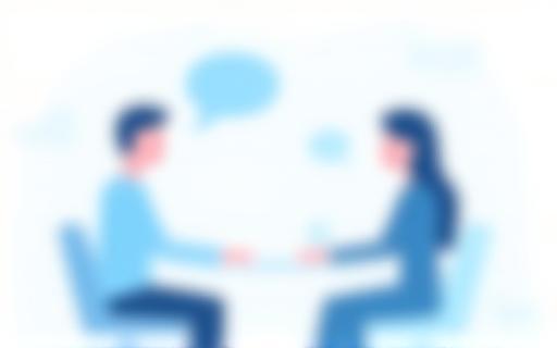 Illustration representing communication and active listening skills in an interview setting.